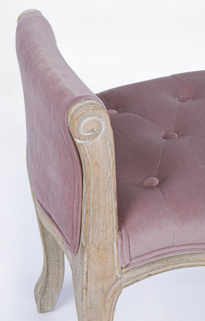 Banco individual Diva classic de madera y terciopelo 71 x 48 x 60 cm