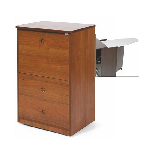 Mueble tabla de planchar Madera revestida de melamina Nogal Antiguo 3 cajones 44x57xH.89 cm