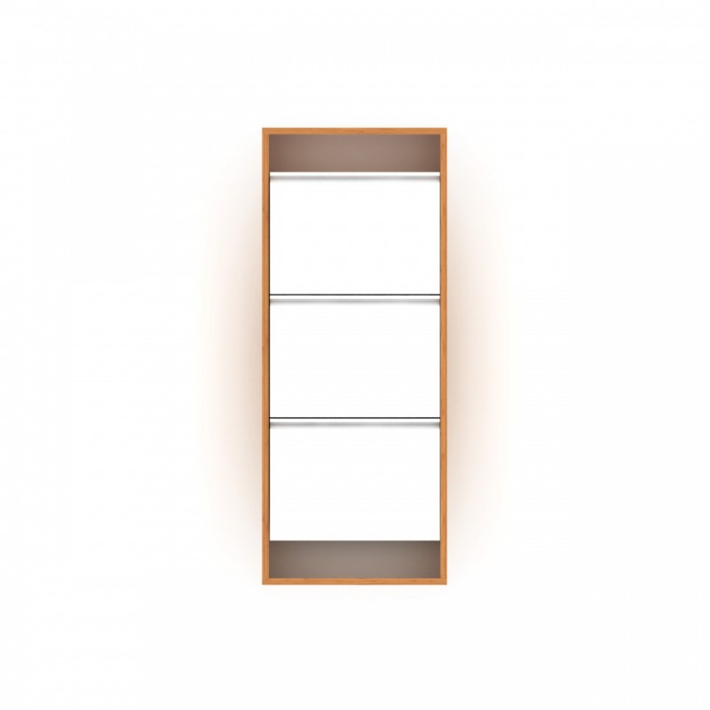 Zapatero slim bambú blanco 50x15x124 cm h