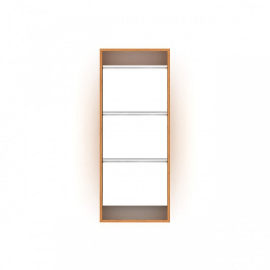 Zapatero slim bambú blanco 50x15x124 cm h