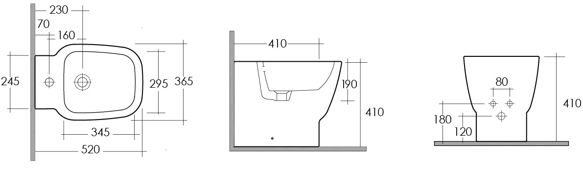Bidé Uno De Espalda A La Pared