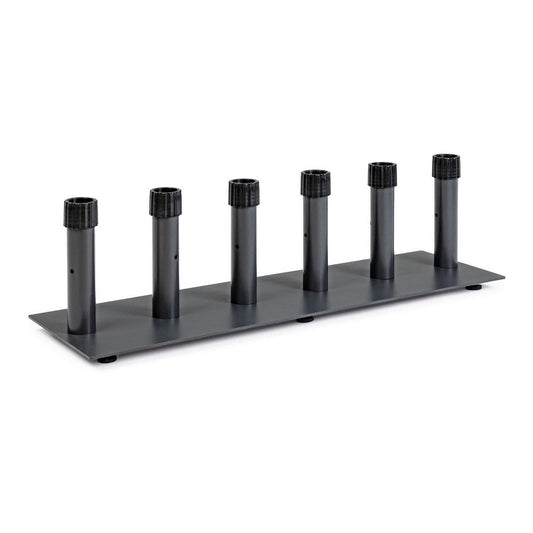 Expositor paragüero de metal gris oscuro de 6 plazas 100 x 30 x 26 cm