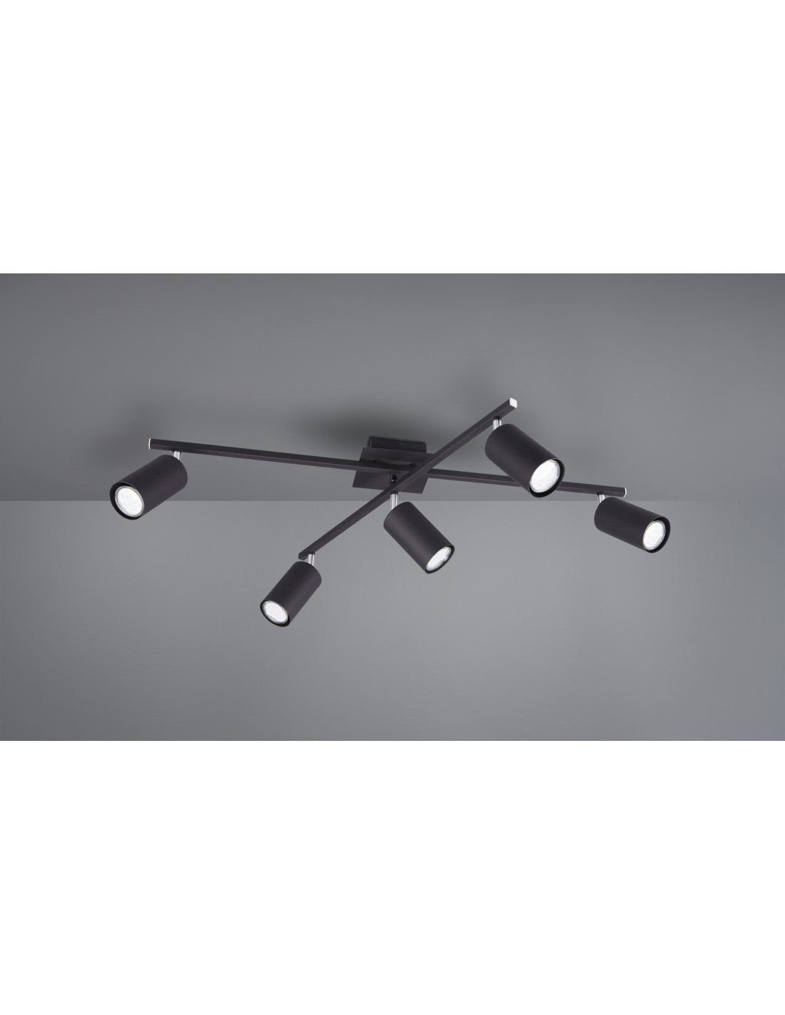 Lámpara de Techo 5 Focos Orientables Marley Negro Trio Lighting