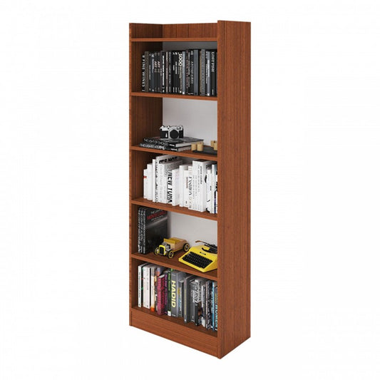 Librería antigua de nogal en madera de melamina 6 estantes Al 180x64x29 cm
