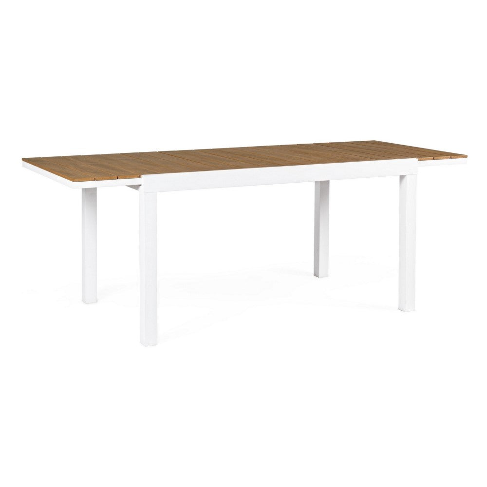 Mesa extensible 140-200x90 blanca en aluminio