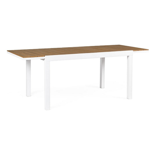 Mesa extensible 140-200x90 blanca en aluminio