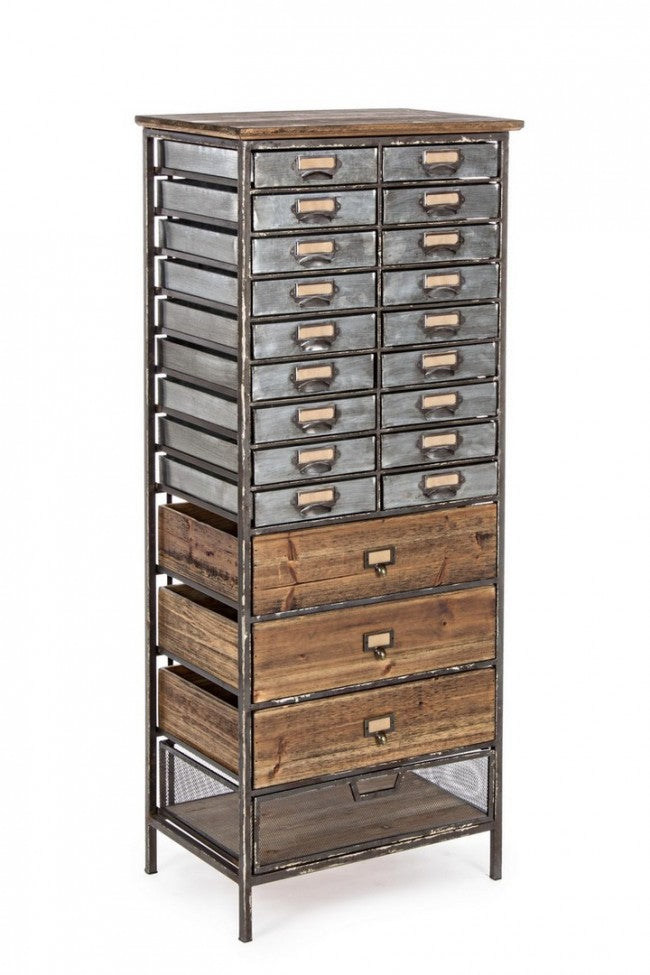 Cómoda OFFICINA en acero y madera 129,5h cm