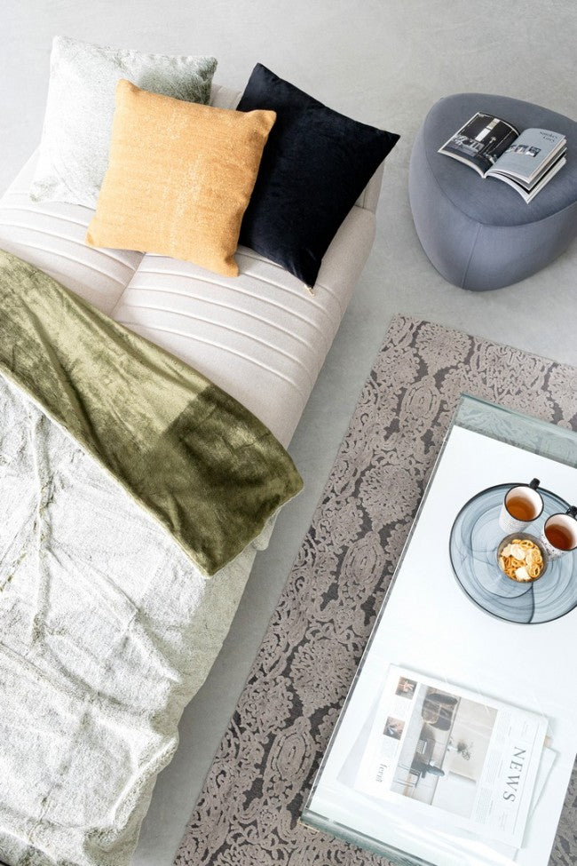 Alfombra retro moderna en viscosa Delhi 160 x 230 cm