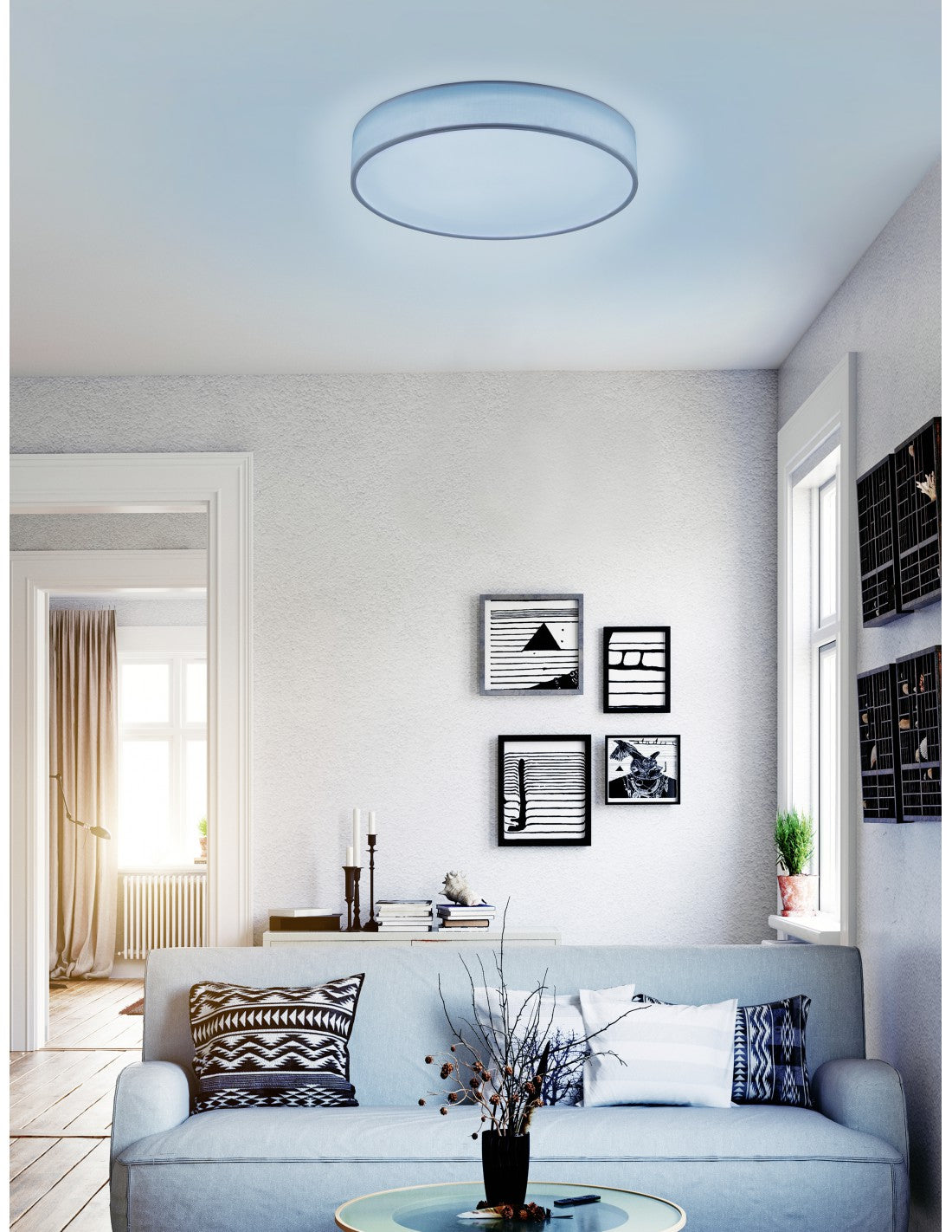 Lámpara de techo moderna Wiz Led RGB Dimmer Diamo Ø75 cm Trio Lighting