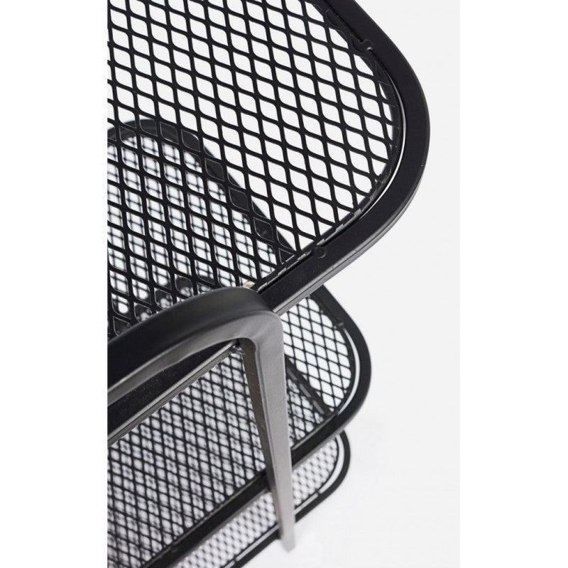 Librería perfilada de acero con tres estantes Antracita ELYOT 82x35x h100 cm