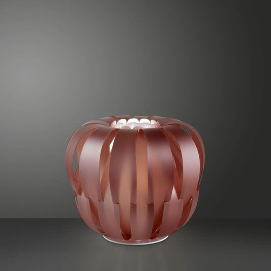 Lámpara de pie de metal rosa en metal blanco Cm. 60x55h