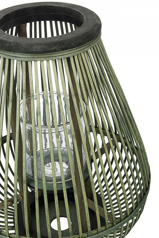 4x Linterna Trípode de Bambú Ver-Negro H61.5