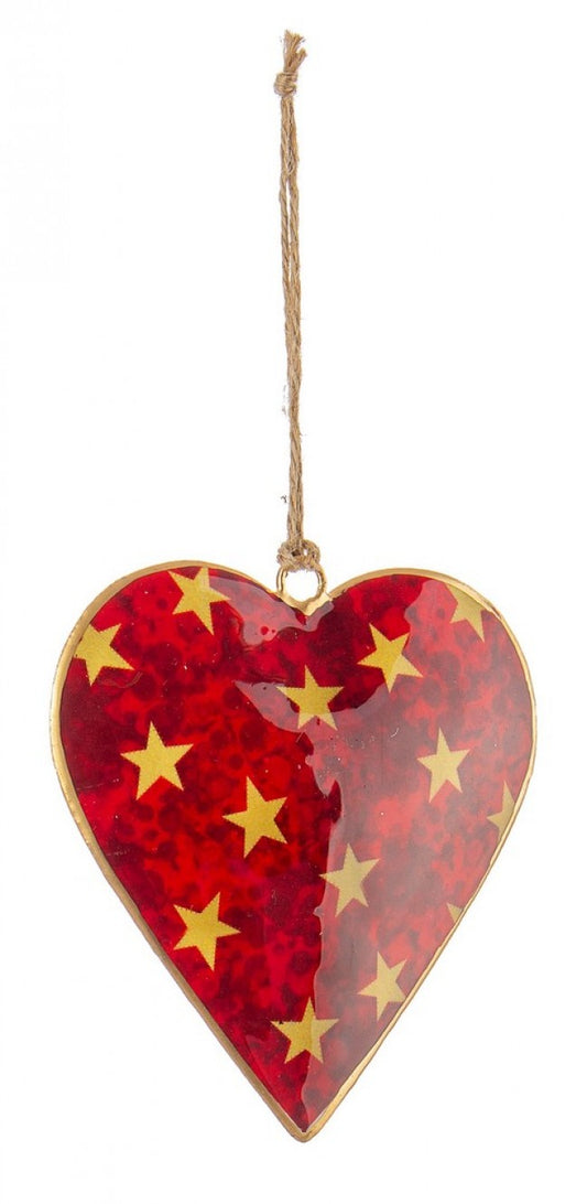 12x colgante de estrella de corazón rojo