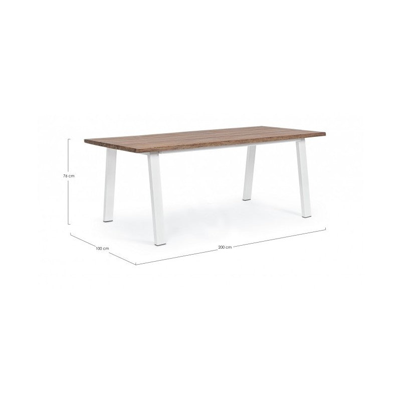 Mesa de jardín Oslo Blanco Natural 100x200 cm