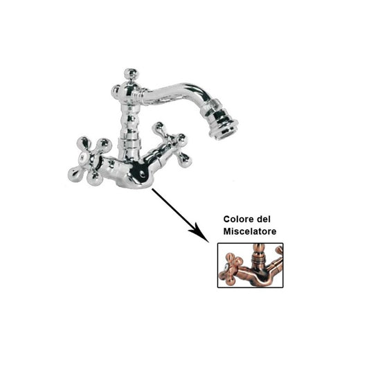 Grifo monomando para bidé con acabado en cobre envejecido.