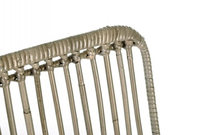 Silla de estilo moderno en acero y kubu Gris LUCILA 45x55x h85 cm