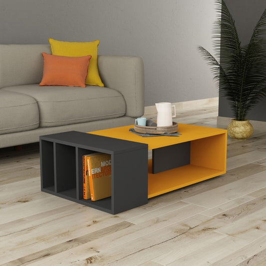 Mesa de centro Anita en color mostaza antracita