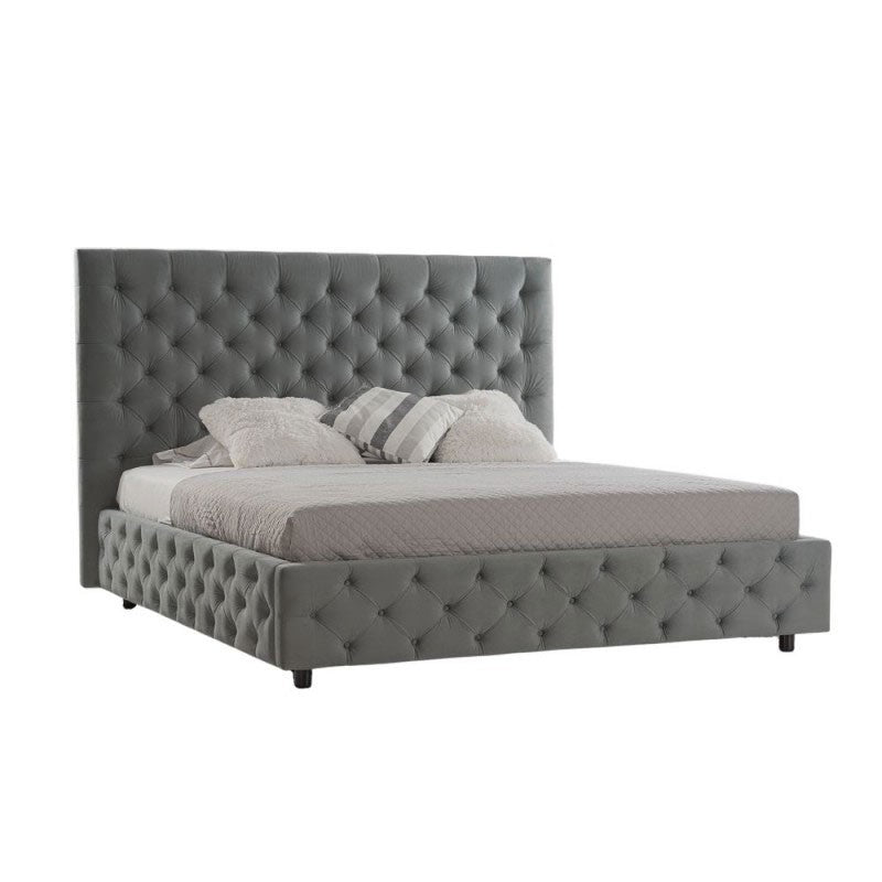 Cama doble contenedor Sondrio en gris decape 