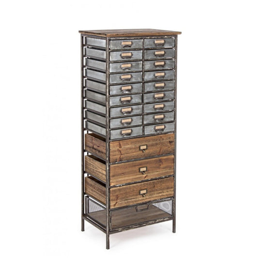Cómoda OFFICINA en acero y madera 129,5h cm