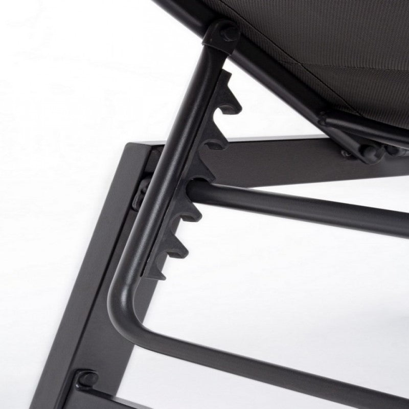 Tumbona alta de aluminio con ruedas Hilde antracita 32h cm