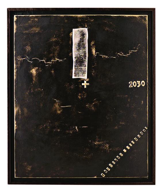 Óleo sobre lienzo multicolor y marco de madera 100x120 cm