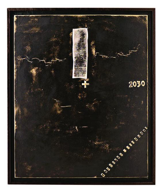 Óleo sobre lienzo multicolor y marco de madera 100x120 cm