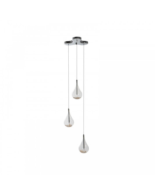 Lámpara colgante Perle STS de cristal y metal rosa