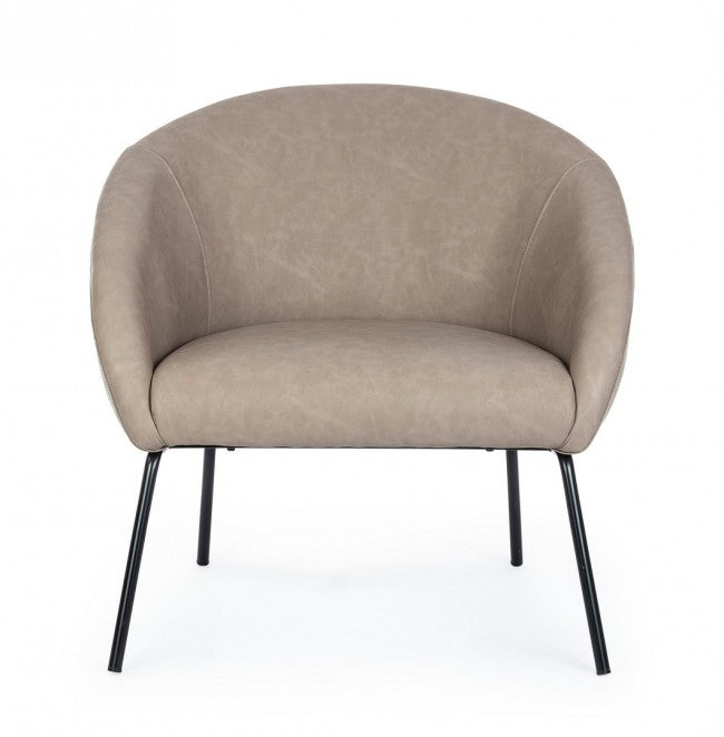 Sillón gris tórtola en terciopelo de diseño