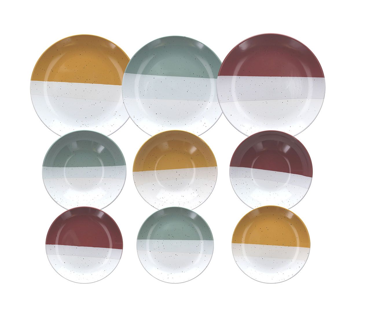 Vajilla 18 Piezas Capas Gres Multicolor