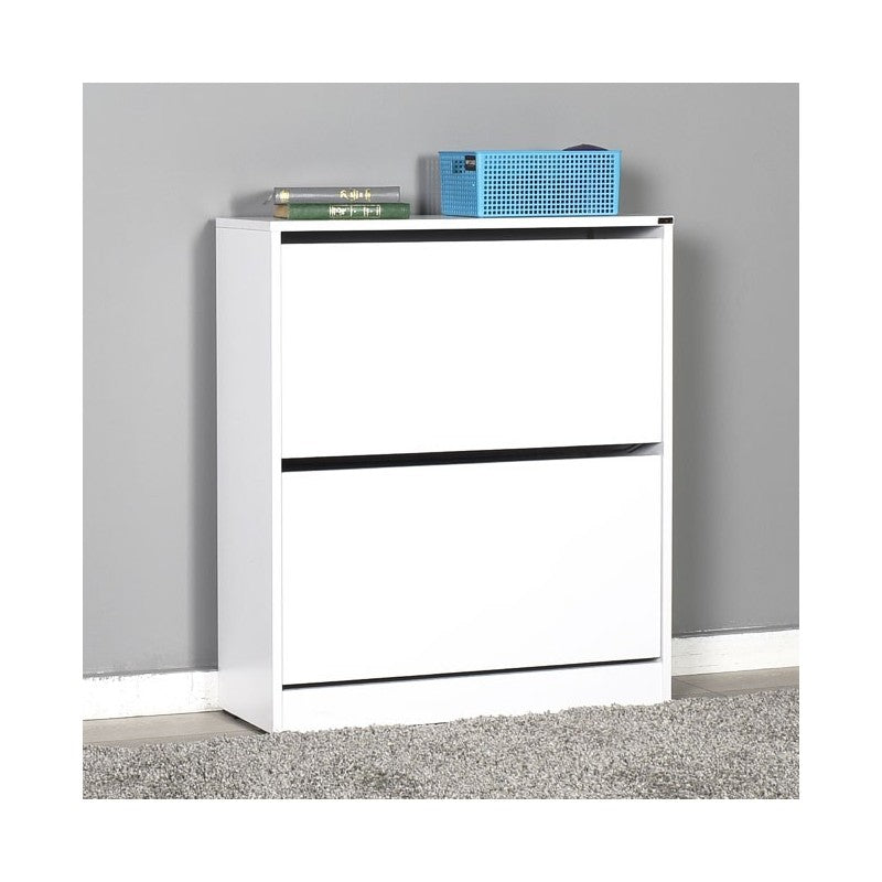 Zapatero 2 puertas blanco brillo 73x26xh.84 cm