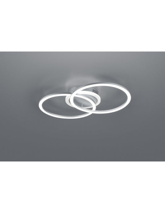 Plafón Venida Doble Círculo Aluminio LED 25w Regulable L50 cm Trio Lighting