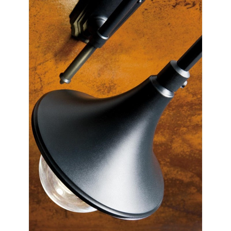 Farola de 2 luces con estructura de aluminio inyectado en color negro y altura 230 cm