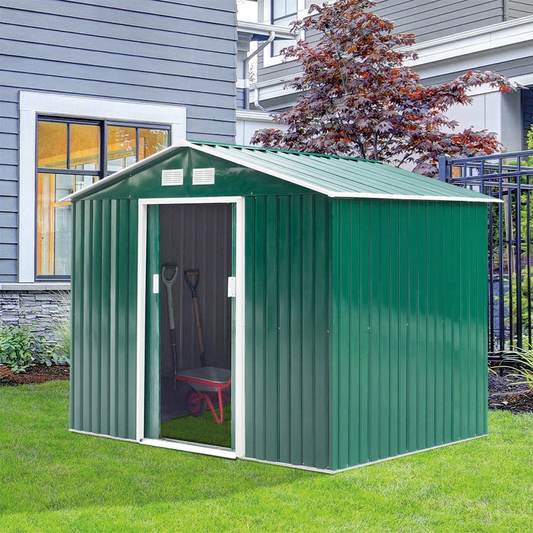 Casa de jardín de chapa verde Big Store 213x191xh195
