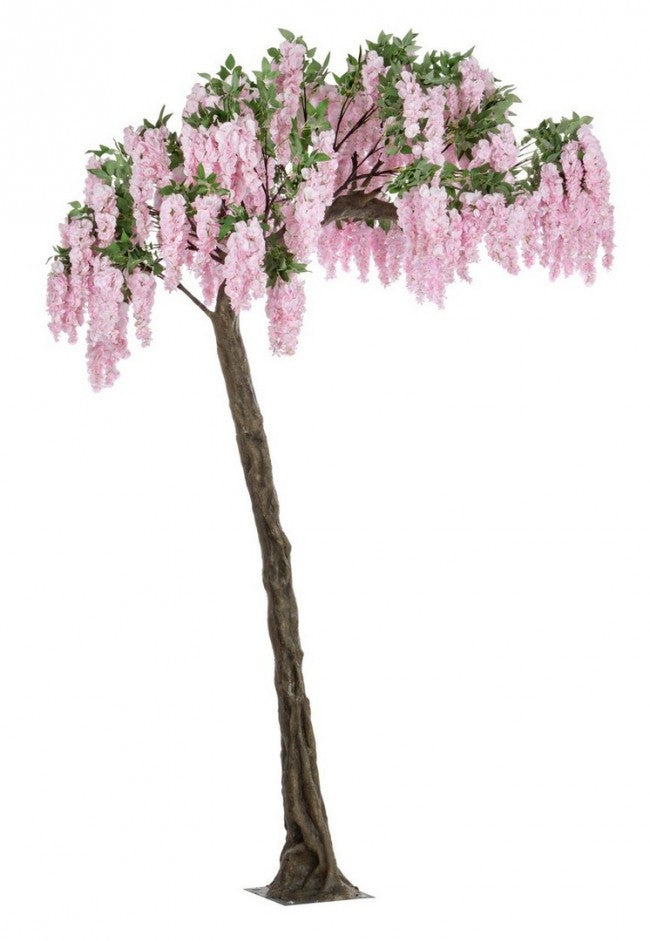 Árbol de glicina rosa artificial h320 cm
