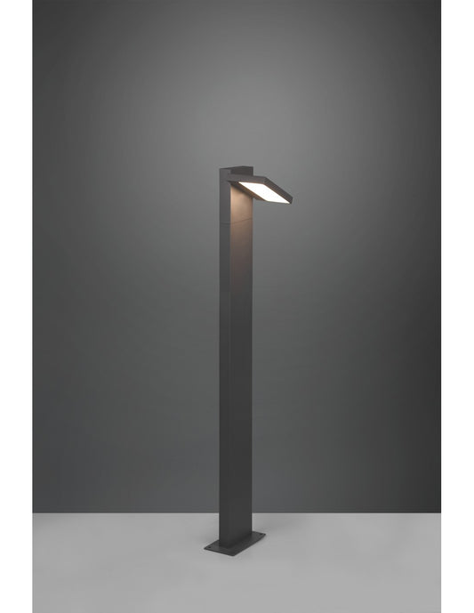 Iluminación exterior LED de poste alto de aluminio antracita IP54 Horton Trio