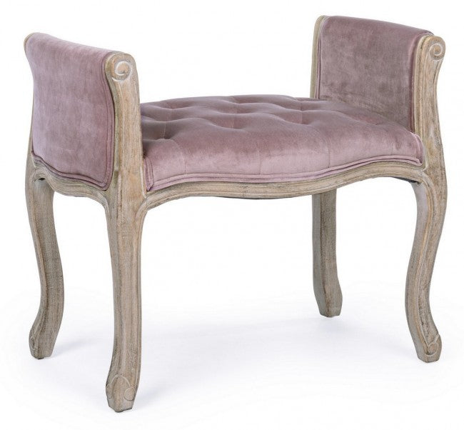 Banco individual Diva classic de madera y terciopelo 71 x 48 x 60 cm