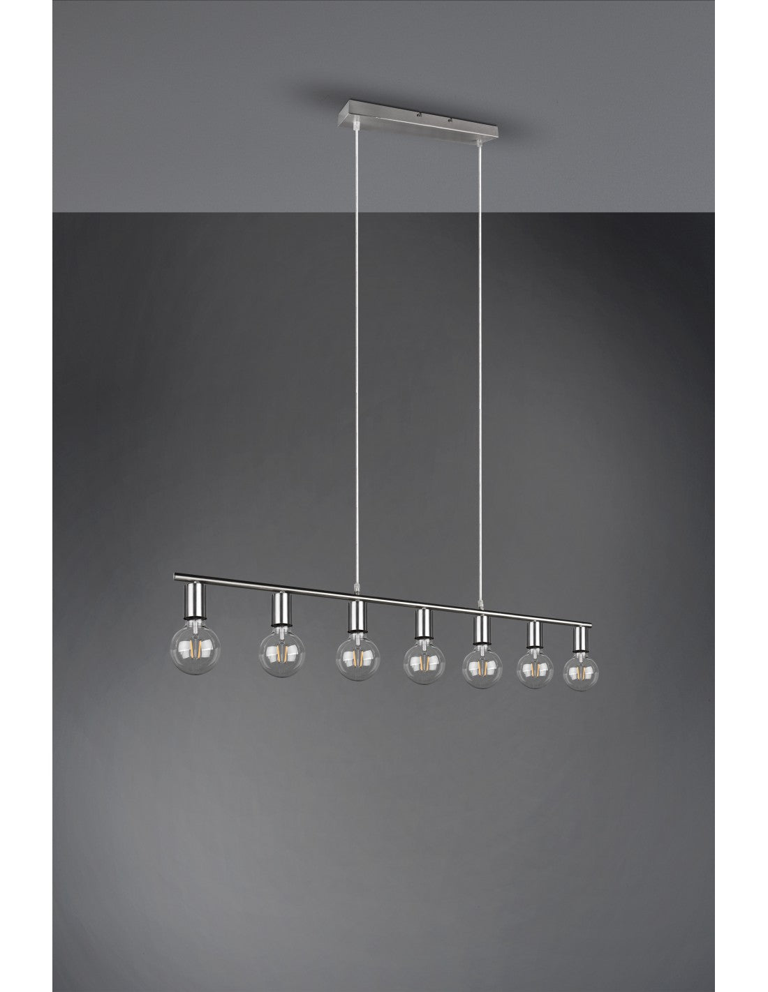 Lámpara colgante 7xE27 Vannes Níquel L110 cm Trio Lighting