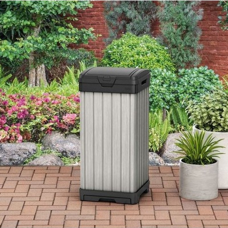 La cesta de resina Rockford es duradera, práctica y adecuada tanto para interiores como para exteriores.
