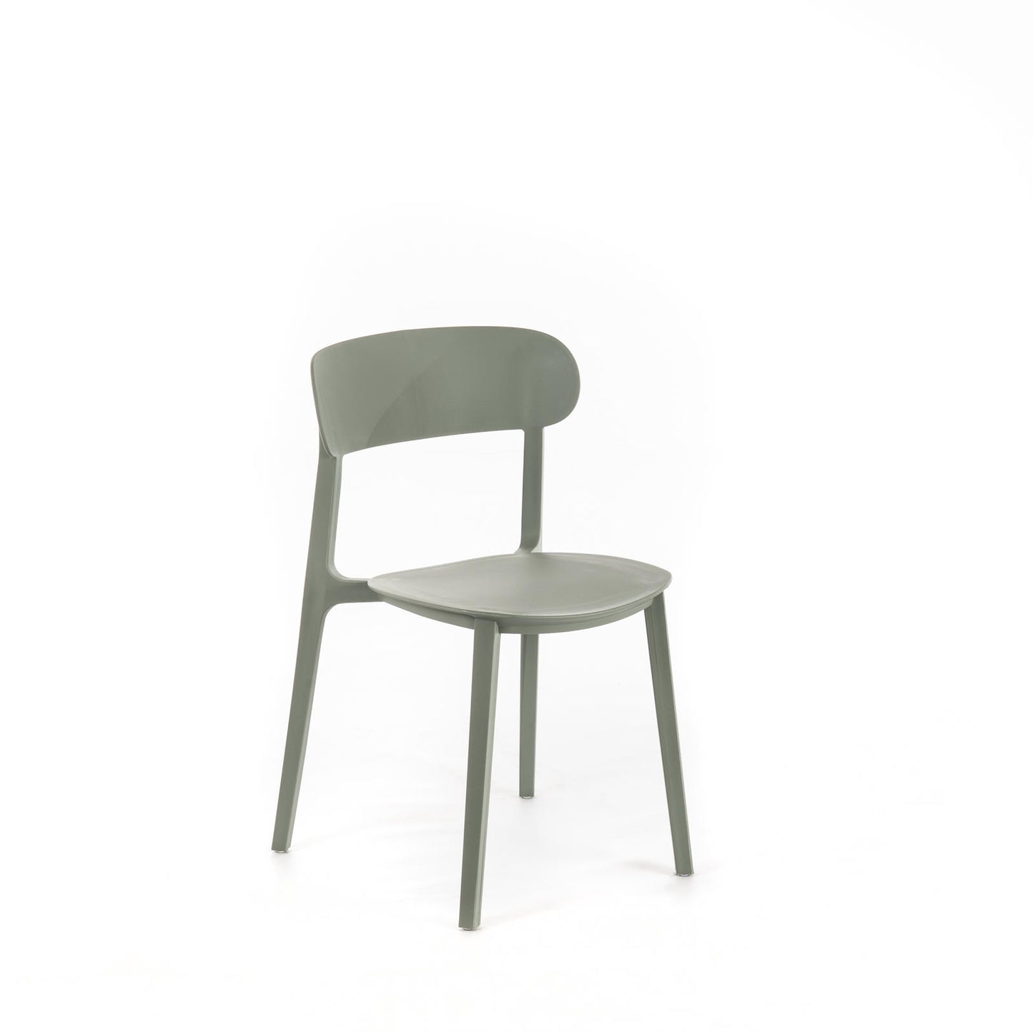 2x Silla de polipropileno gris claro 48x52x77,5h cm