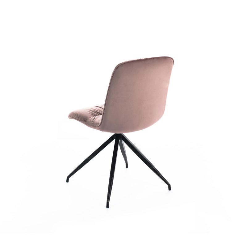 Silla en tejido microfibra efecto terciopelo rosa antiguo 43x38xh. 86,5 centímetros 