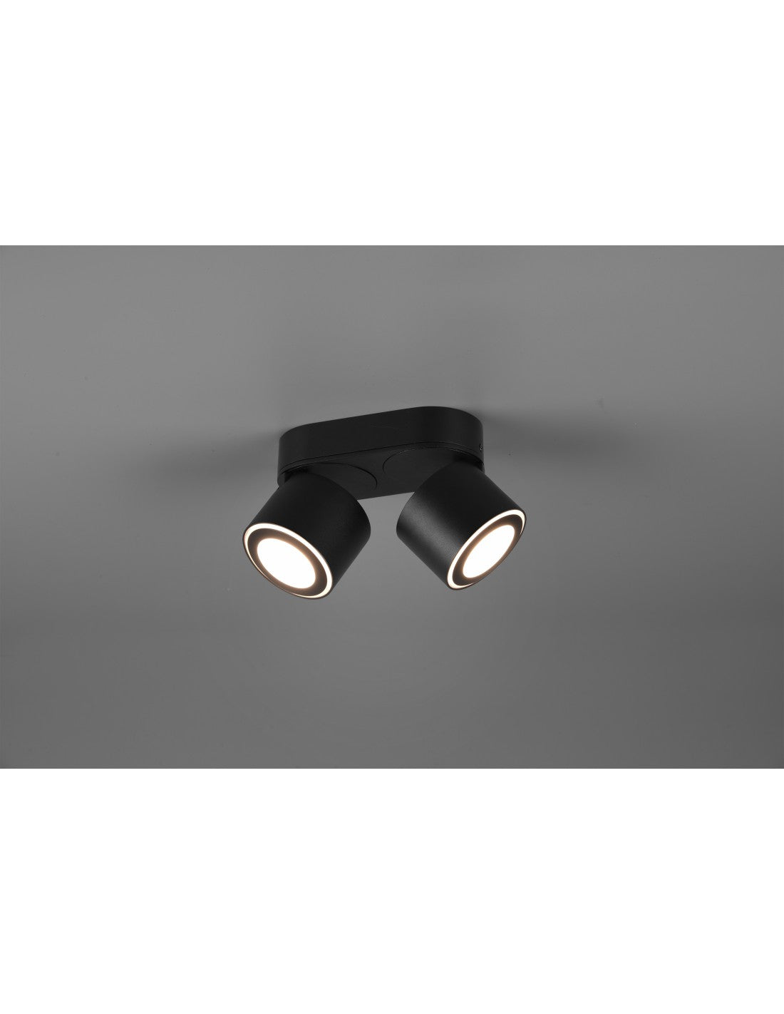 Lámpara de techo 2 focos LED de doble emisión L18 cm Taurus Black Trio Lighting