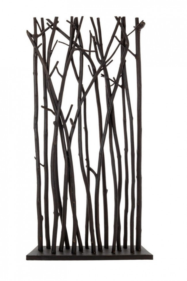 Biombo Aili de madera negra natural 100x18,5x180h cm