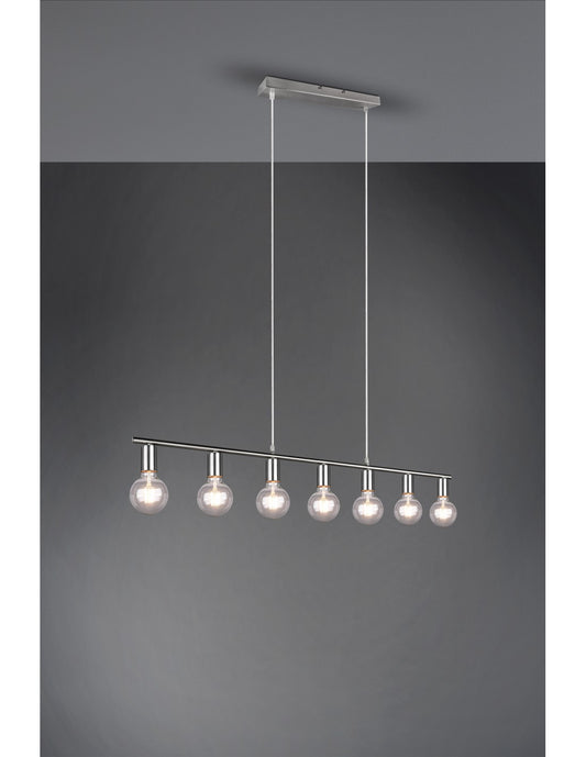 Lámpara colgante 7xE27 Vannes Níquel L110 cm Trio Lighting
