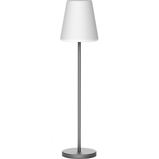Lámpara de pie solar LED gris h119 cm