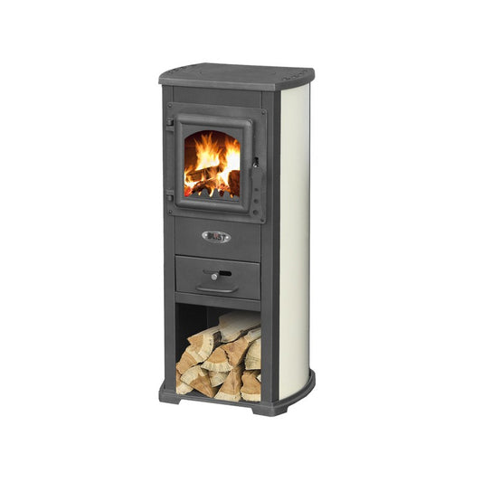 Estufa de leña beige 40X46X90h cm