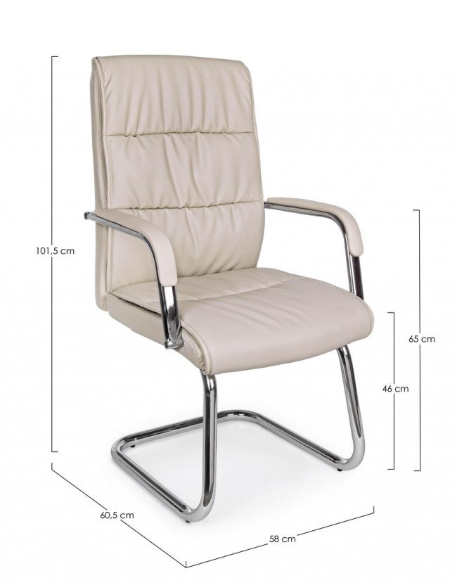 Sillón de oficina Sydney Tortora de ecopiel con brazos