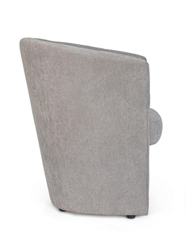 Sillón de madera y tela gris claro BELICE 64,5x63x h76 cm