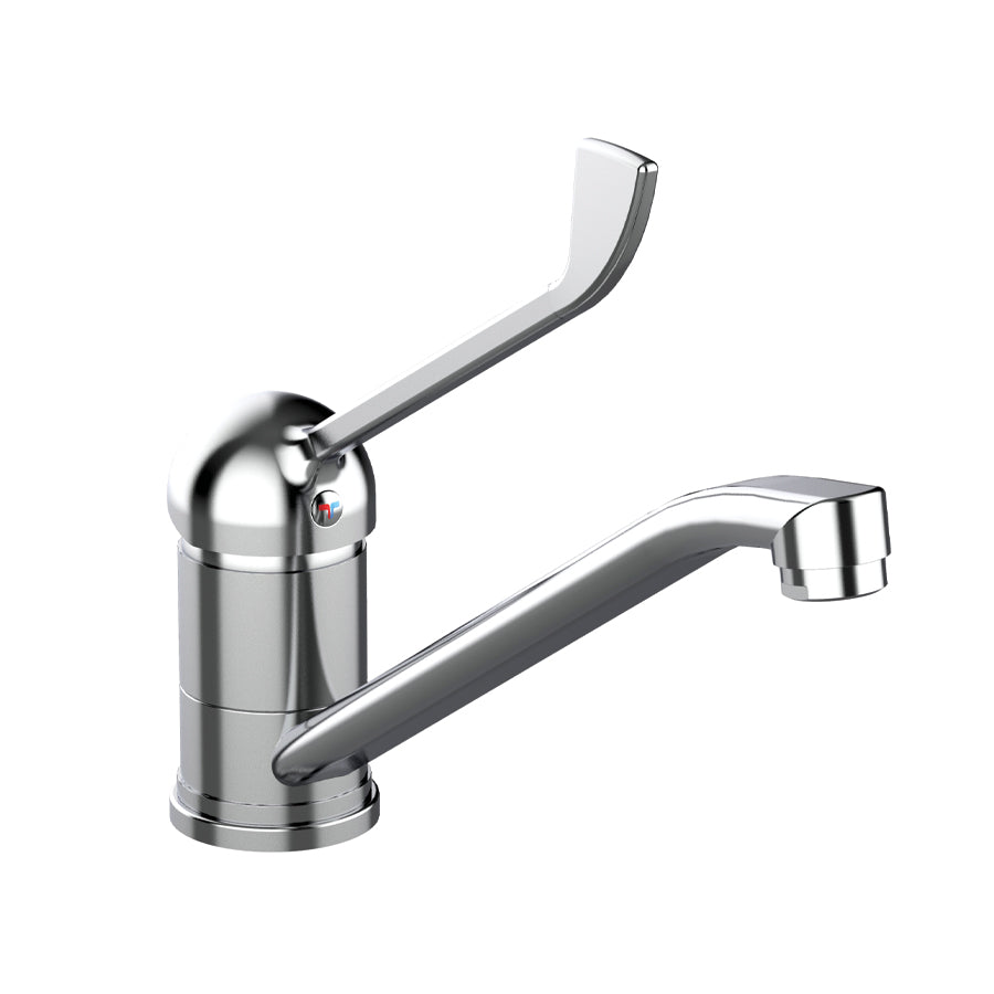 Mezclador monomando de lavabo con palanca clínica frontal - Ten chrome