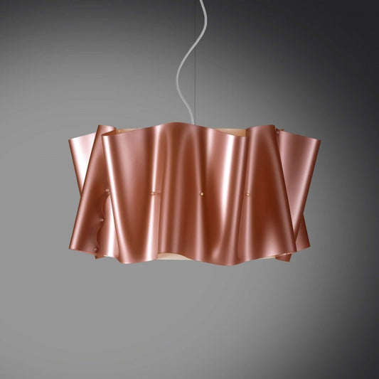 Lámpara colgante FOLIO de tres luces con pantalla de cobre diámetro 60x h32 cm