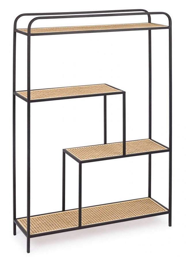 Librería perfilada de acero con cuatro estantes Antracita ELYOT 85,5x25,5x h131 cm